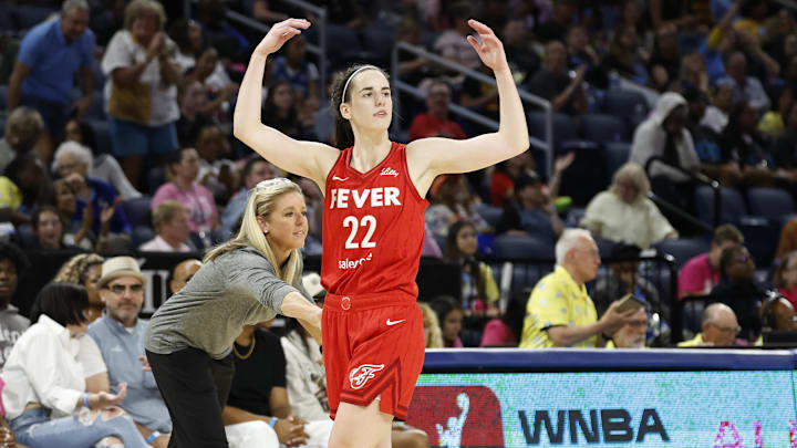 Indiana Fever guard Caitlin Clark walks off the floor during a game against the Chicago Sky.