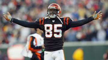 Chad Johnson celebrates 