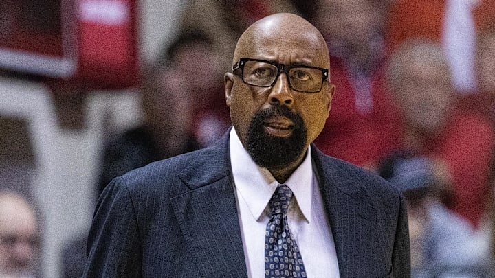 Indiana Hoosiers head coach Mike Woodson in the second half against the Rutgers Scarlet Knights. Indiana Hoosiers head coach Mike Woodson in the second half against the Rutgers Scarlet Knights.