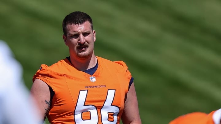 Former South Carolina football lineman Nick Gargiulo with the Denver Broncos this summer