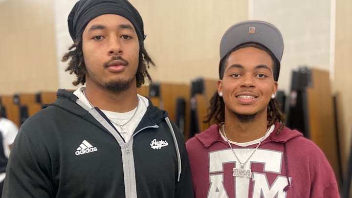 Katy Paetow Class of 2025 four-star recruit Deyjhon Pettaway, right, will join his brother, Texas A&M sophomore linebacker Daymion Sanford, in College Station. Katy Paetow Class of 2025 four-star recruit Deyjhon Pettaway, right, will join his brother, Texas A&M sophomore linebacker Daymion Sanford, in College Station.