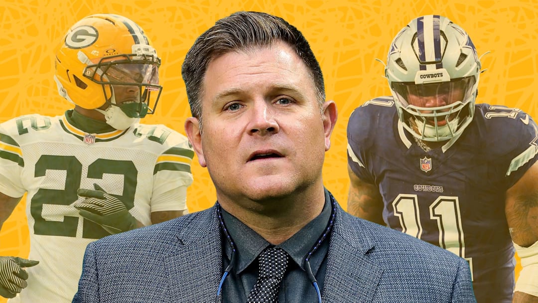 Green Bay Packers WR Matthew Golden, GM Brian Gutekunst, and DE Micah Parsons