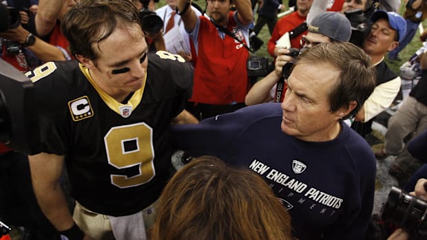 Former New Orleans quarterback Drew Brees and former New England Patriots coach Bill Belichick