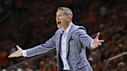 Mar 1, 2025; Knoxville, Tennessee, USA; Alabama Crimson Tide head coach Nate Oats during the first half against the Tennessee Volunteers at Thompson-Boling Arena at Food City Center. Mandatory Credit: Randy Sartin-Imagn Images