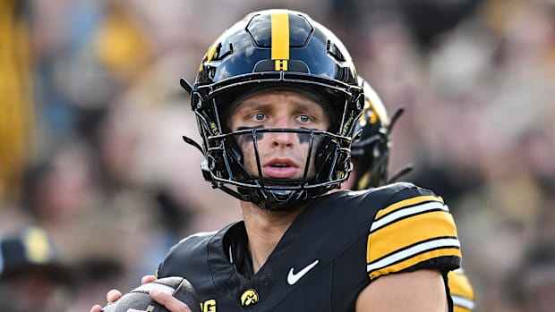 Iowa Hawkeyes quarterback Mark Gronowski 