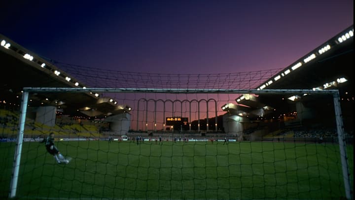 General view of a football match