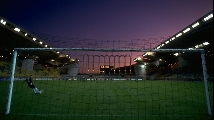 General view of a football match