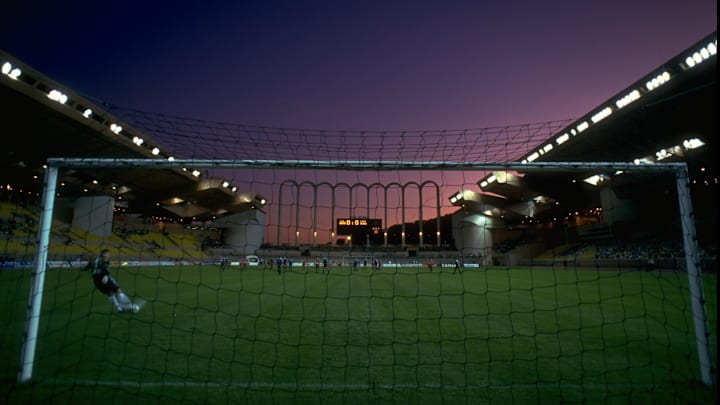 General view of a football match