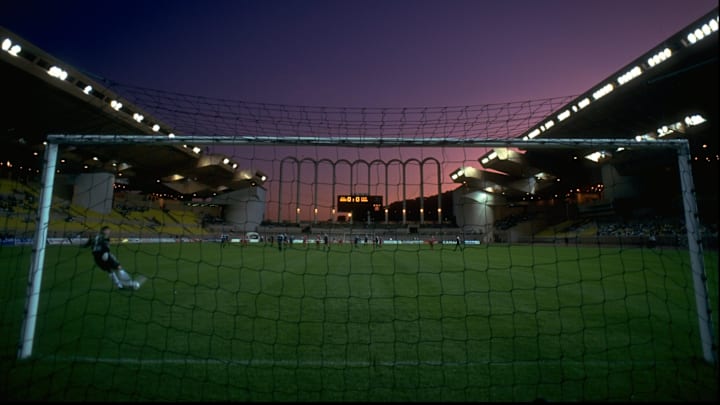 General view of a football match