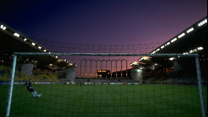 General view of a football match