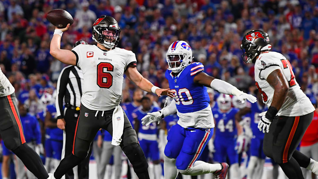 Baker Mayfield and the Tampa Bay Buccaneers hope to get a win in Buffalo over the Bills in Week 11.