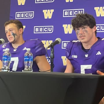 Will Rogers and Zach Durfee address the media following the Eastern Michigan victory. 