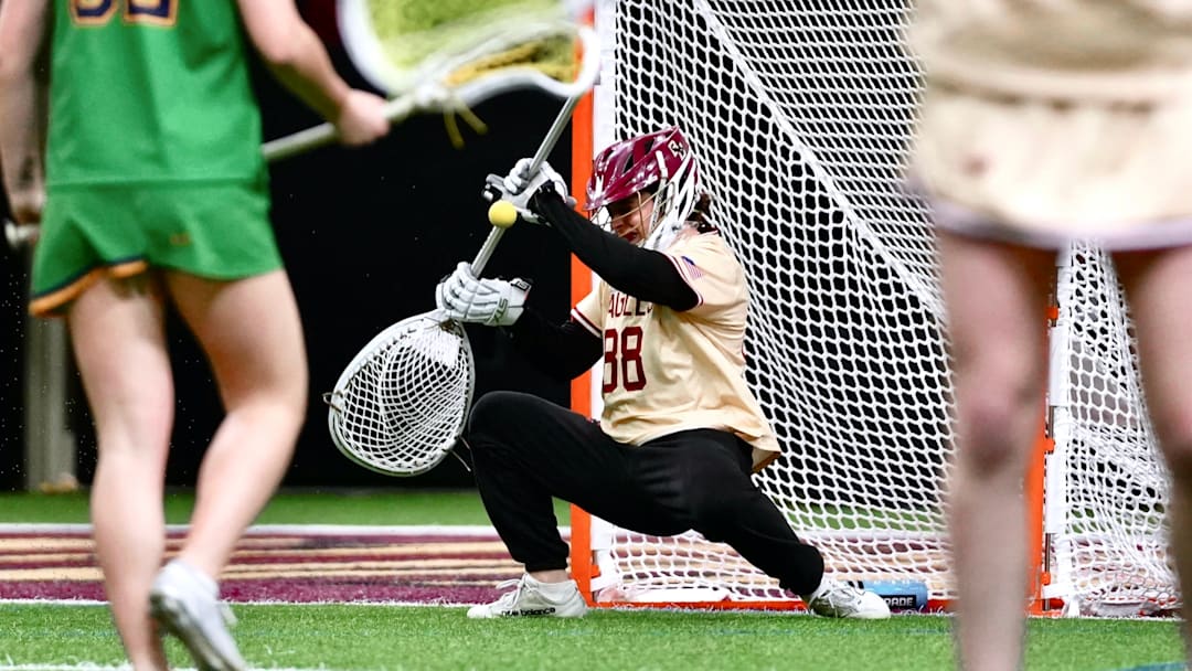 Shea Dolce makes a save at Fish Field House on Feb. 13, 2026.