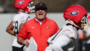 Georgia coach Kirby Smart yells