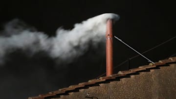 When the conclave of cardinals have elected a new pope, white smoke is emitted from the chapel chimney.