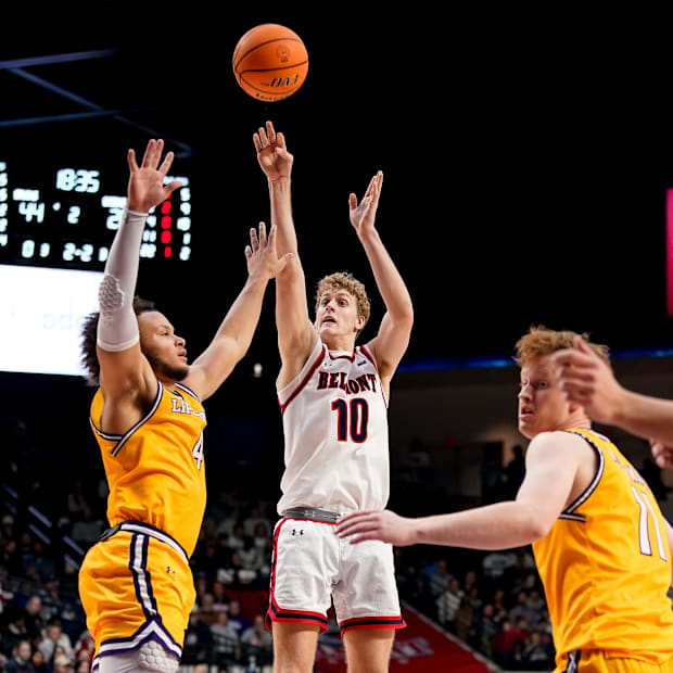 Cade Tyson takes a three for Belmont before transferring to North Carolina for ACC competition