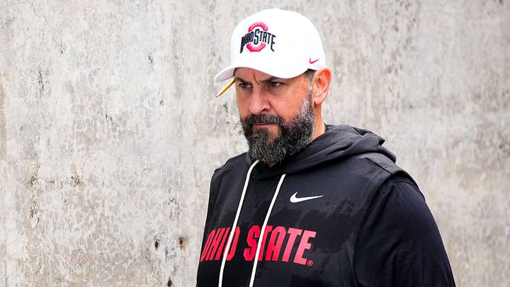 Ohio State Buckeyes defensive coordinator Matt Patricia takes the field before the NCAA game against Ball State at the Ohio Stadium on Sept. 5, 2026 in Columbus, Ohio.