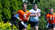 Bengals quarterback Joe Burrow warms-up during OTAs Tuesday, May 28, 2024 at the Kettering Health Practice Fields outside of Paycor Stadium.