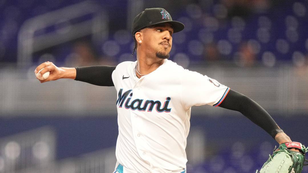 May 6, 2026; Miami, Florida, USA; Miami Marlins pitcher Eury Perez (39) throws against the Baltimore Orioles in the first inning at loanDepot Park. Mandatory Credit: Jim Rassol-Imagn Images May 6, 2026; Miami, Florida, USA; Miami Marlins pitcher Eury Perez (39) throws against the Baltimore Orioles in the first inning at loanDepot Park. Mandatory Credit: Jim Rassol-Imagn Images