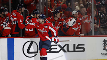 Dylan Strome, Washington Capitals Mandatory Credit: Geoff Burke-Imagn Images