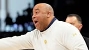 Notre Dame Fighting Irish head coach Micah Shrewsberry at the Spectrum Center.