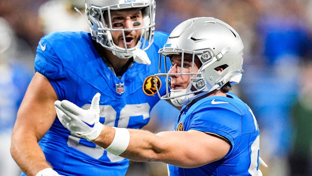 Detroit Lions wide receiver Tom Kennedy (85) celebrates a catch for a first down against Green Bay Packers 