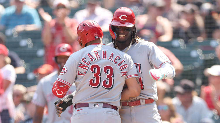 Cincinnati Reds infielders Christian Encarnacion-Strand, Elly De La Cruz