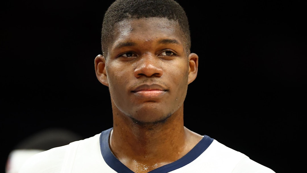 Oct 29, 2025; Phoenix, Arizona, USA; Memphis Grizzlies forward Cedric Coward (23) against the Phoenix Suns at the Mortgage Matchup Center. Mandatory Credit: Mark J. Rebilas-Imagn Images