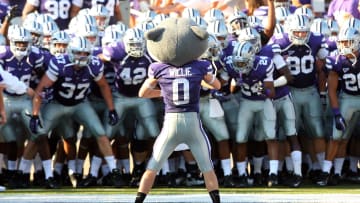 Sep 1, 2012; Manhattan, KS, USA; Kansas State University mascot Willie Wildcat waits to lead the football team onto the field before the start of a game against the Missouri State Tigers. Mandatory Credit: Scott Sewell-USA TODAY Sports