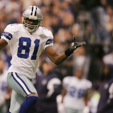 Dallas Cowboys wide receiver Terrell Owens reacts after an incomplete pass against the Baltimore Ravens