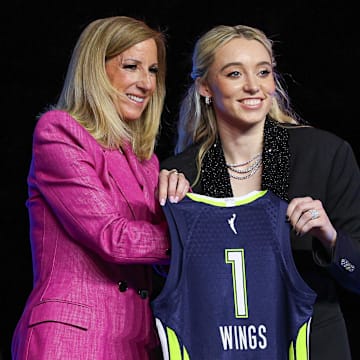 Paige Bueckers was selected by the Dallas Wings with the No. 1 overall pick in the 2025 WNBA draft.
