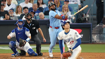 Vladimir Guerrero Jr's two-run home run in Game 4 of the World Series was the go-ahead home run while trailing for the Blue Jays in the postseason.