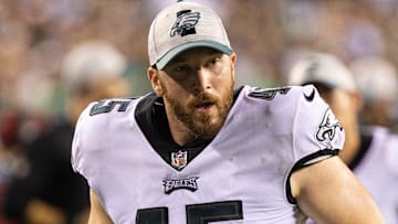 Aug 12, 2021; Philadelphia, Pennsylvania, USA; Former Philadelphia Eagles long snapper Rick Lovato (45) in a game against the Pittsburgh Steelers at Lincoln Financial Field.