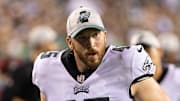 Aug 12, 2021; Philadelphia, Pennsylvania, USA; Philadelphia Eagles long snapper Rick Lovato (45) in a game against the Pittsburgh Steelers at Lincoln Financial Field. Mandatory Credit: Bill Streicher-Imagn Images