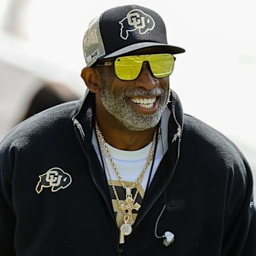 Apr 19, 2025; Boulder, CO, USA; Colorado Buffaloes head coach Deion Sanders during the spring game at Folsom Field.