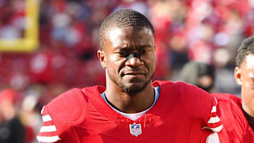Oct 6, 2024; Santa Clara, California, USA; San Francisco 49ers cornerback Rock Ya-Sin (33) after the game against the Arizona Cardinals at Levi's Stadium. Mandatory Credit: Kelley L Cox-Imagn Images