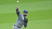 Toronto Blue Jays shortstop Isiah Kiner-Falefa (7) throws to first base in the third inning against the Cleveland GuardiansSports