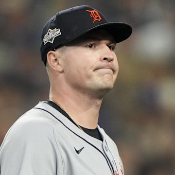 Oct 10, 2025; Seattle, Washington, USA; Detroit Tigers starting pitcher Tarik Skubal (29) walks off the field after the first inning against the Seattle Mariners during game five of the ALDS round for the 2025 MLB playoffs at T-Mobile Park. 
