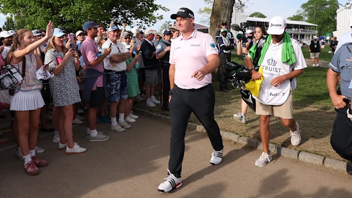 Sepp Straka looks to win for a second straight week with a fill-in caddie. Sepp Straka looks to win for a second straight week with a fill-in caddie.