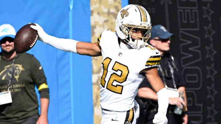 New Orleans Saints wide receiver Chris Olave faces the Tennessee Titans in Week 17.