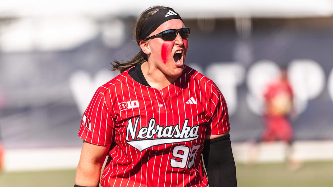 Nebraska softball freshman Alexis Jensen earned a win over Wisconsin on Friday, April 10.