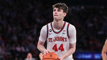 Jan 24, 2024; New York, New York, USA;  St. John's basketball forward Brady Dunlap (44) at Madison Square Garden. 