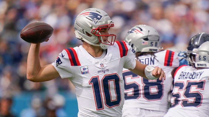 New England Patriots quarterback Drake Maye