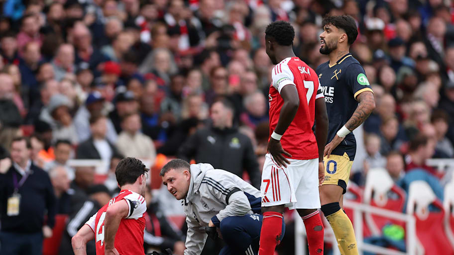 Declan Rice (left) on the ground.