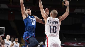 2024 Olympics, Team USA, Jayson Tatum, Evan Fournier, Derrick White, Jrue Holiday, Daniel Theis, Dennis Schroder
