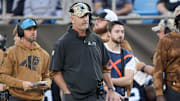 Nov 5, 2023; Charlotte, North Carolina, USA; Carolina Panthers head coach Frank Reich during the first quarter against the Indianapolis Colts at Bank of America Stadium. Mandatory Credit: Jim Dedmon-Imagn Images
