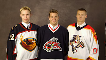 Rick Nash, Kari Lehtonen, Jay Bouwmeester, 2002 NHL Draft