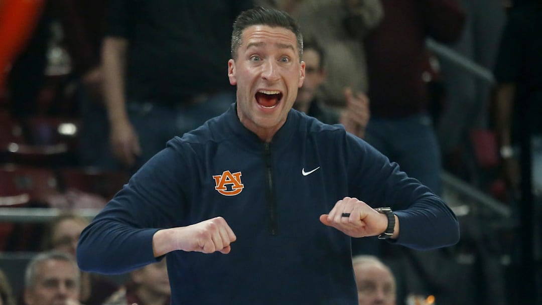 Feb 18, 2026; Starkville, Mississippi, USA; Auburn Tigers head coach Steven Pearl reacts during the second half against the Mississippi State Bulldogs at Humphrey Coliseum. Mandatory Credit: Petre Thomas-Imagn Images Feb 18, 2026; Starkville, Mississippi, USA; Auburn Tigers head coach Steven Pearl reacts during the second half against the Mississippi State Bulldogs at Humphrey Coliseum. Mandatory Credit: Petre Thomas-Imagn Images