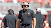 Nebraska football coach Matt Rhule during a game against Houston Christian.