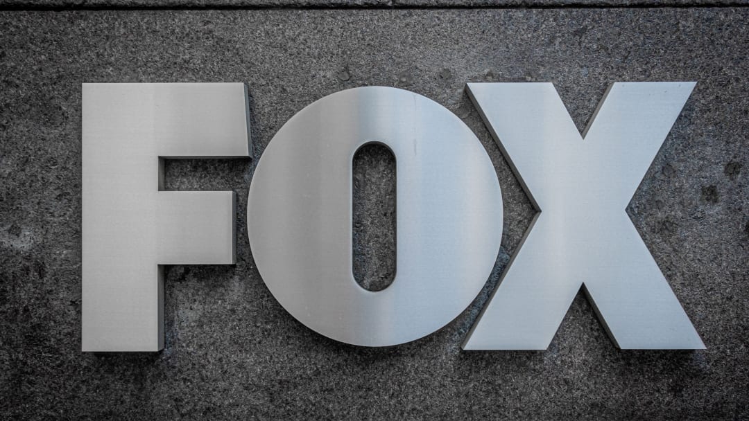 Logo at the main entrance to the FOX News Headquarters...